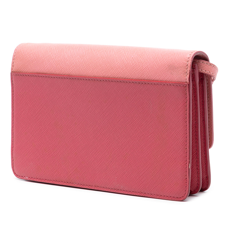 Bicolor Saffiano Lux Wallet On Strap - Image 2