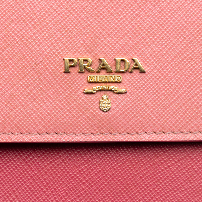 Bicolor Saffiano Lux Wallet On Strap - Image 5