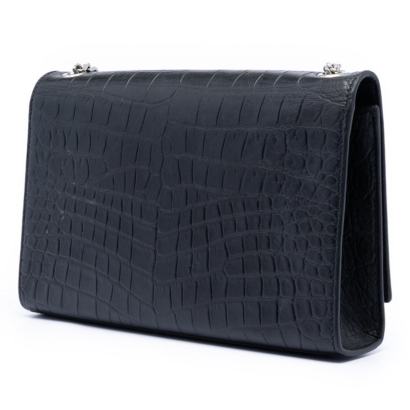 Medium Croc Embossed Leather Kate Tassel Crossbody - Image 2