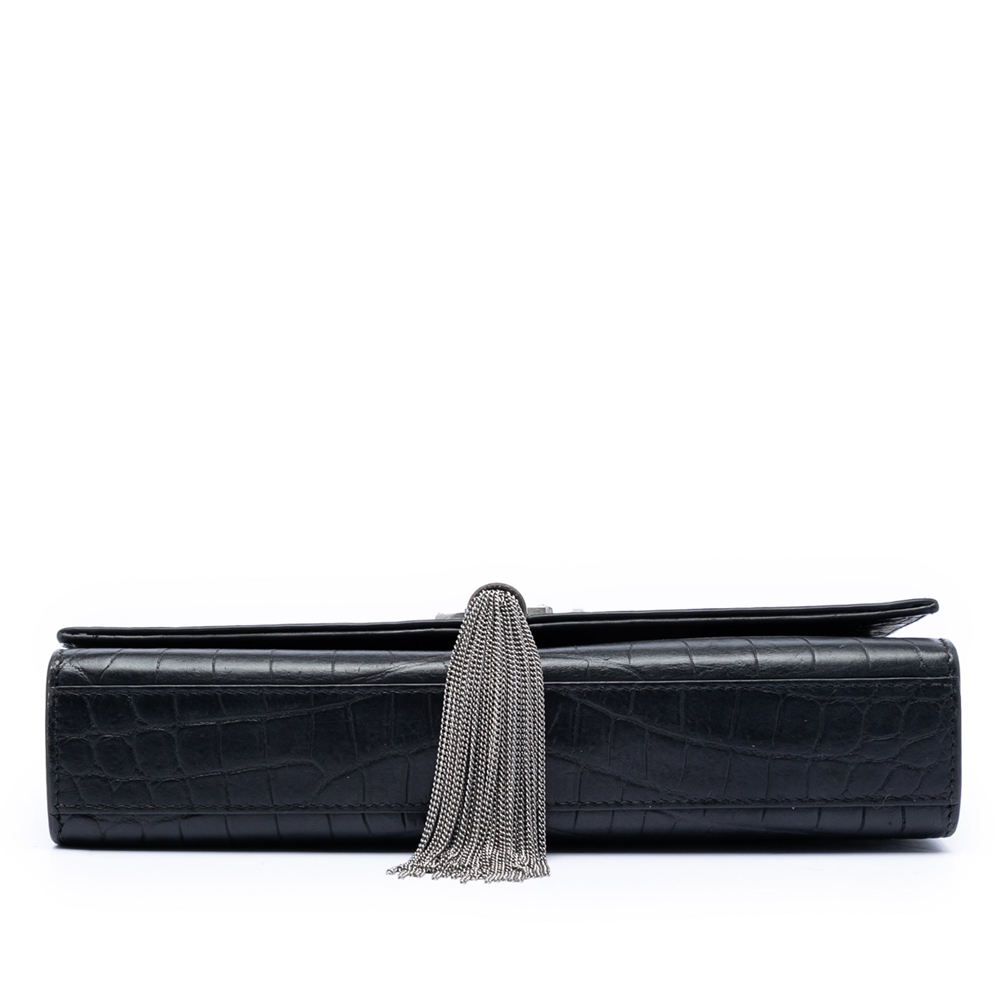 Medium Croc Embossed Leather Kate Tassel Crossbody - Image 3