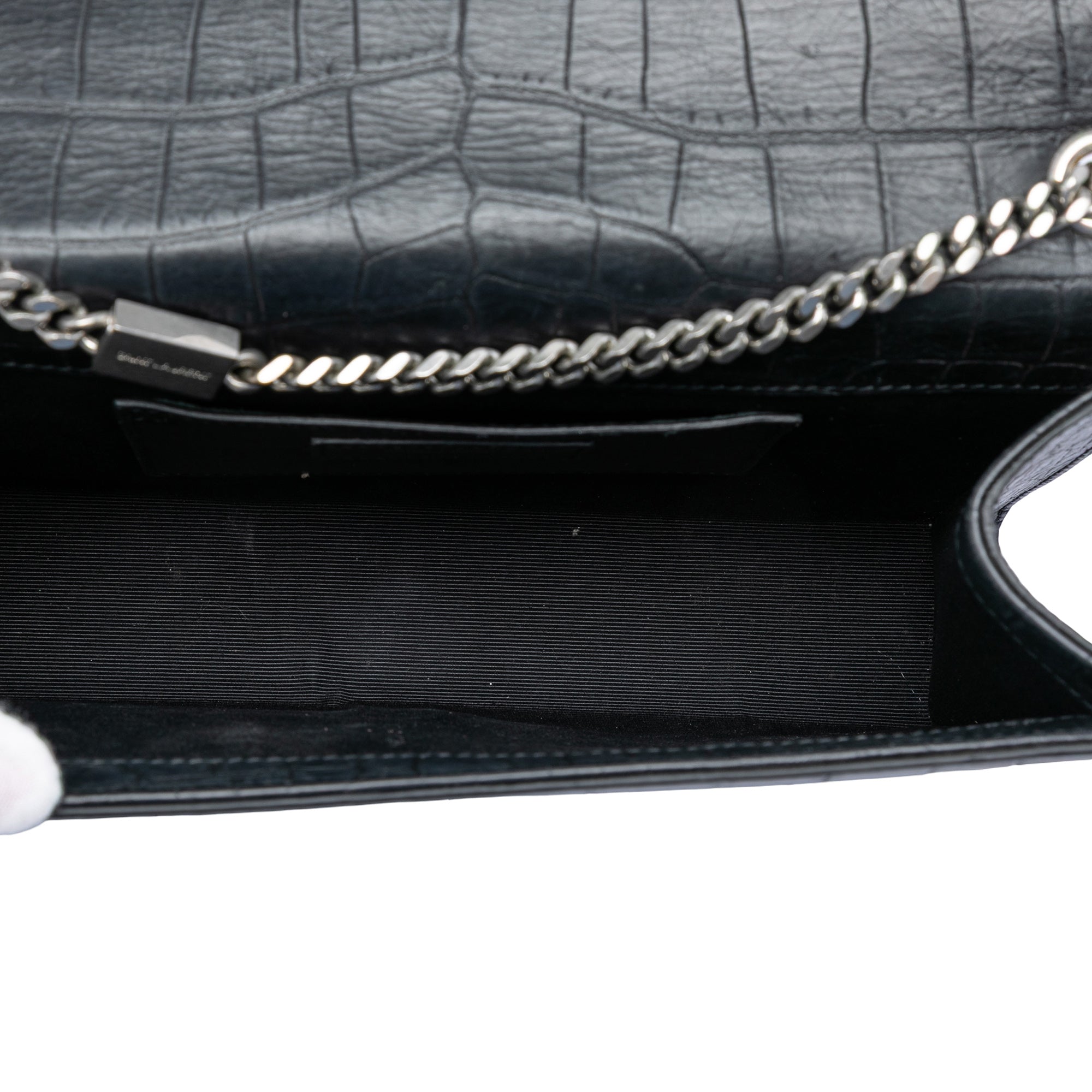 Medium Croc Embossed Leather Kate Tassel Crossbody - Image 4