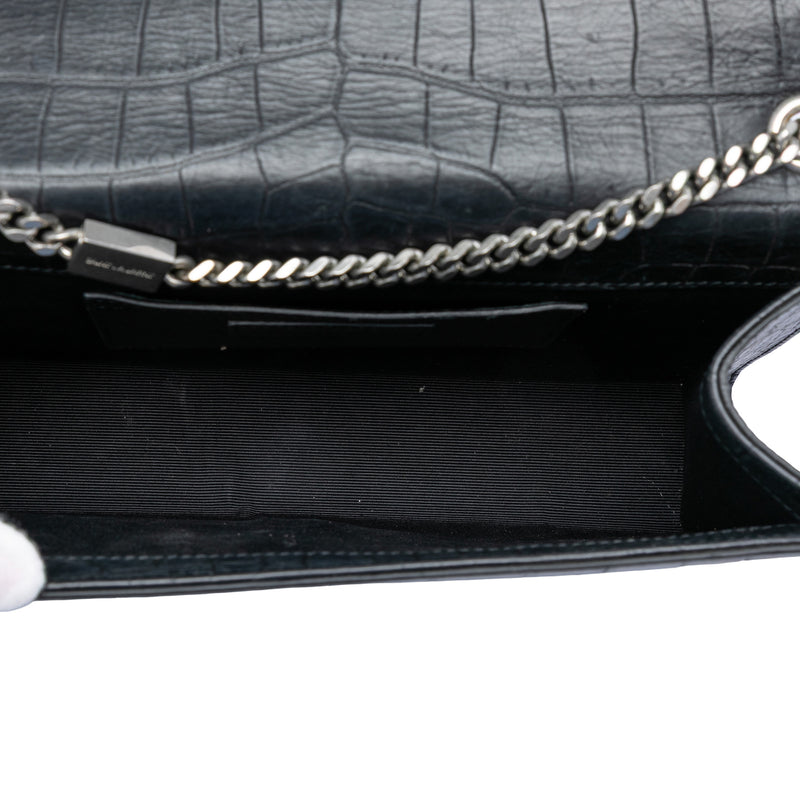 Medium Croc Embossed Leather Kate Tassel Crossbody - Image 4