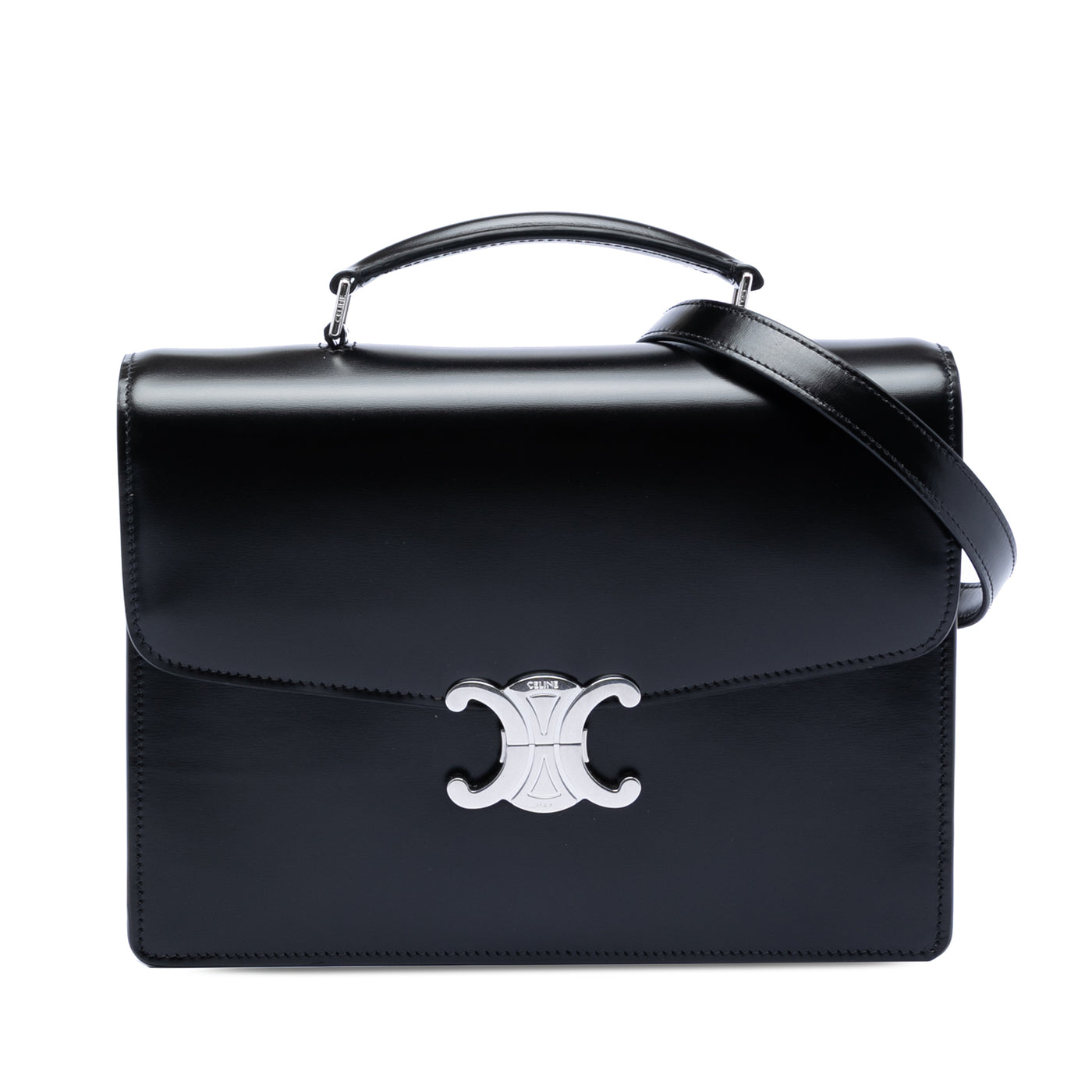 Small Shiny Calfskin Triomphe Cartable Satchel - Image 1