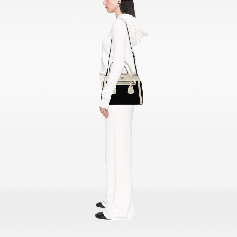 Bicolor Saffiano Cuir Trimmed Canvas Satchel - Image 6