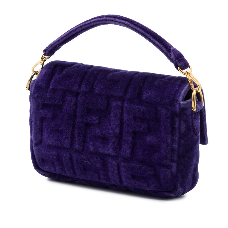 Mini Zucca Embossed Velvet Baguette Satchel - Image 2