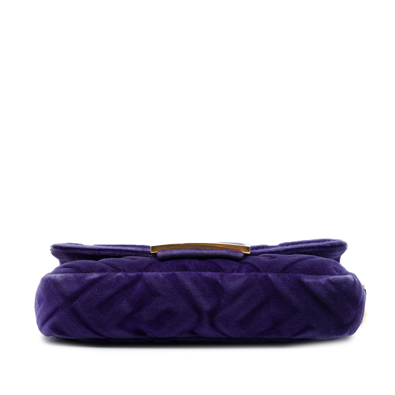 Mini Zucca Embossed Velvet Baguette Satchel - Image 3