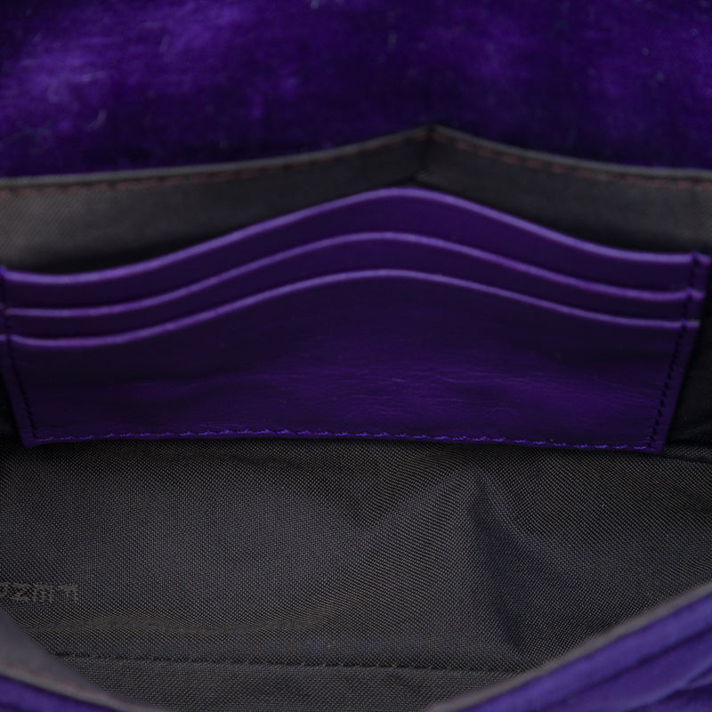 Mini Zucca Embossed Velvet Baguette Satchel - Image 4
