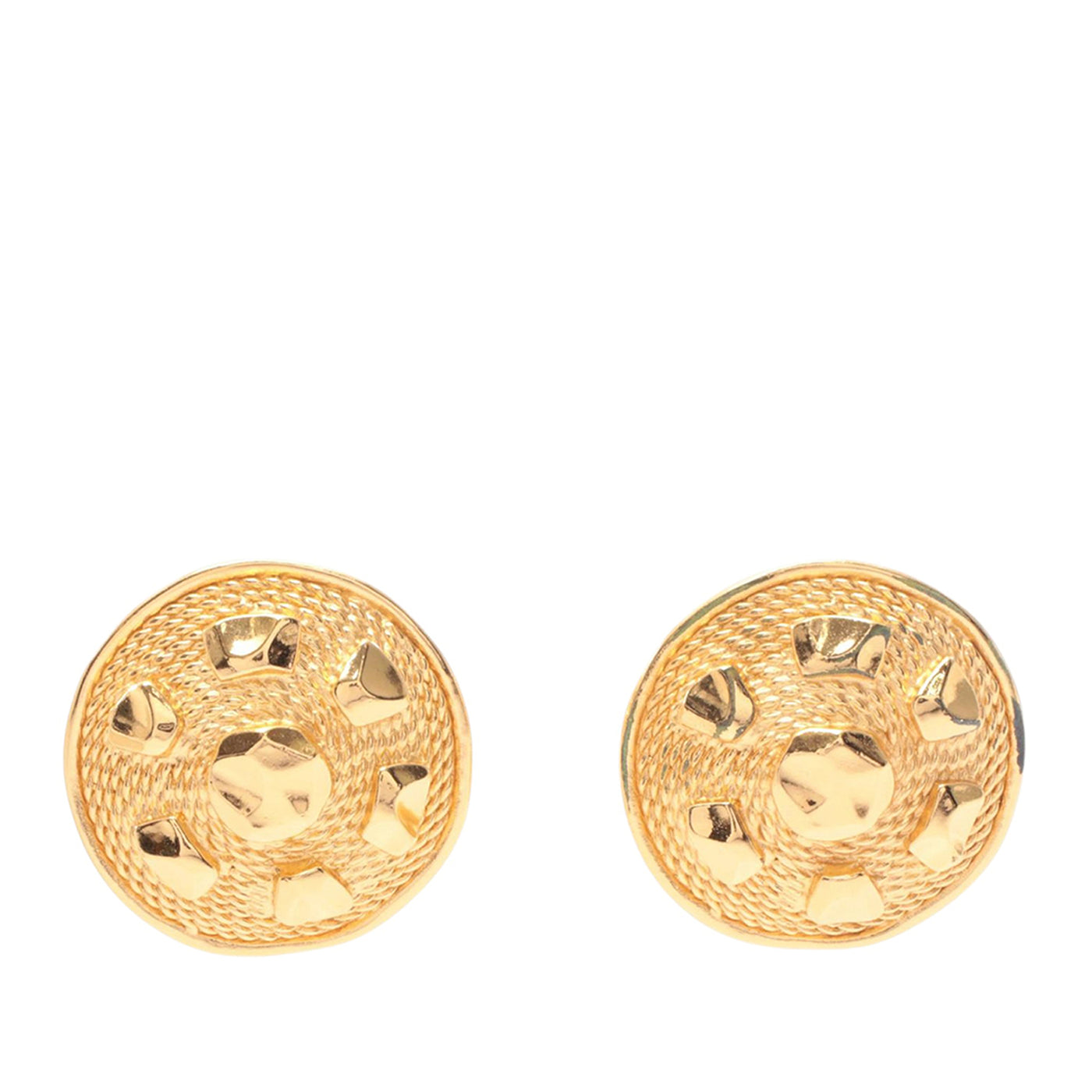 Gold Plated Round Clip On Earrings - Image 1