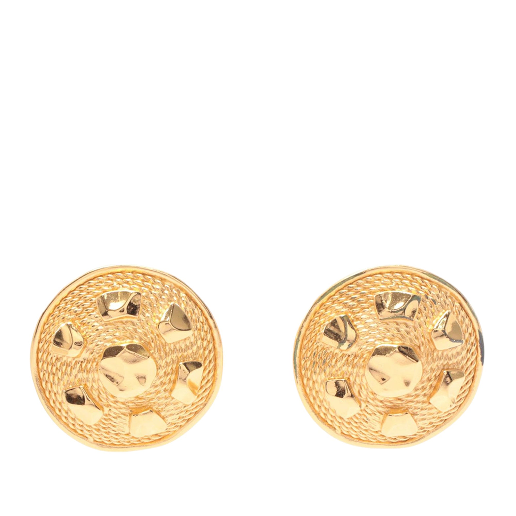 Gold Plated Round Clip On Earrings - Image 1
