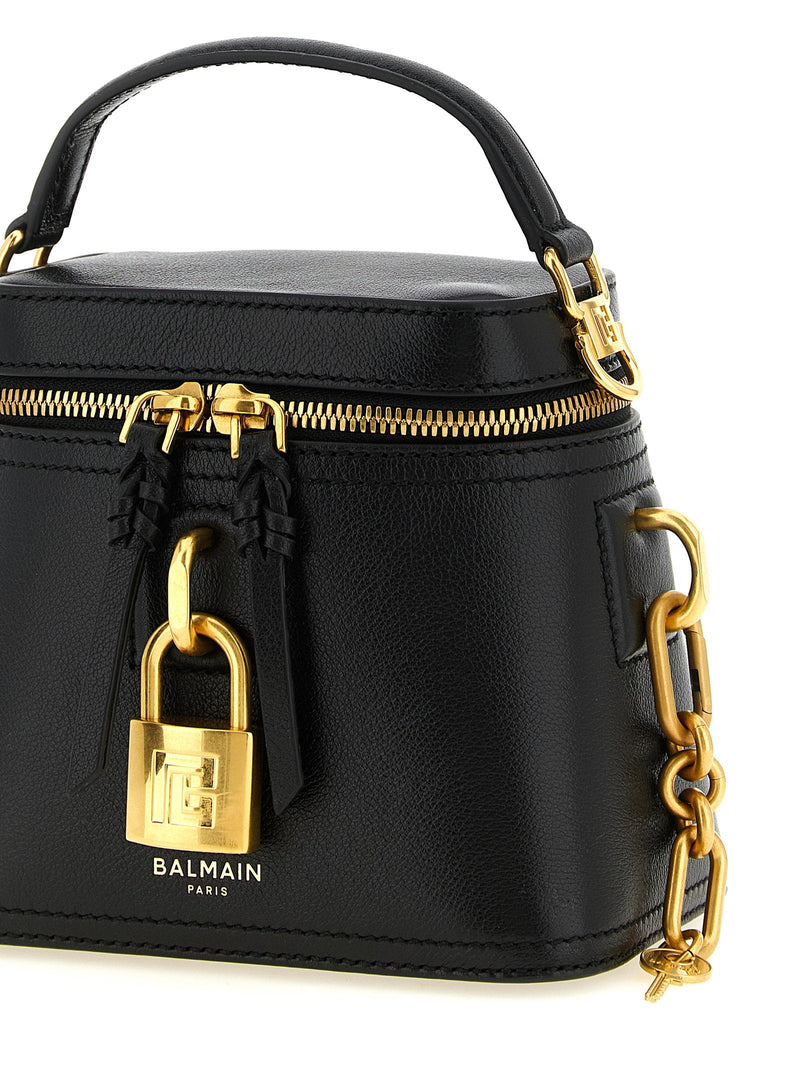 Balmain Pulse Top Handle Bag — Black Buffalo Leather