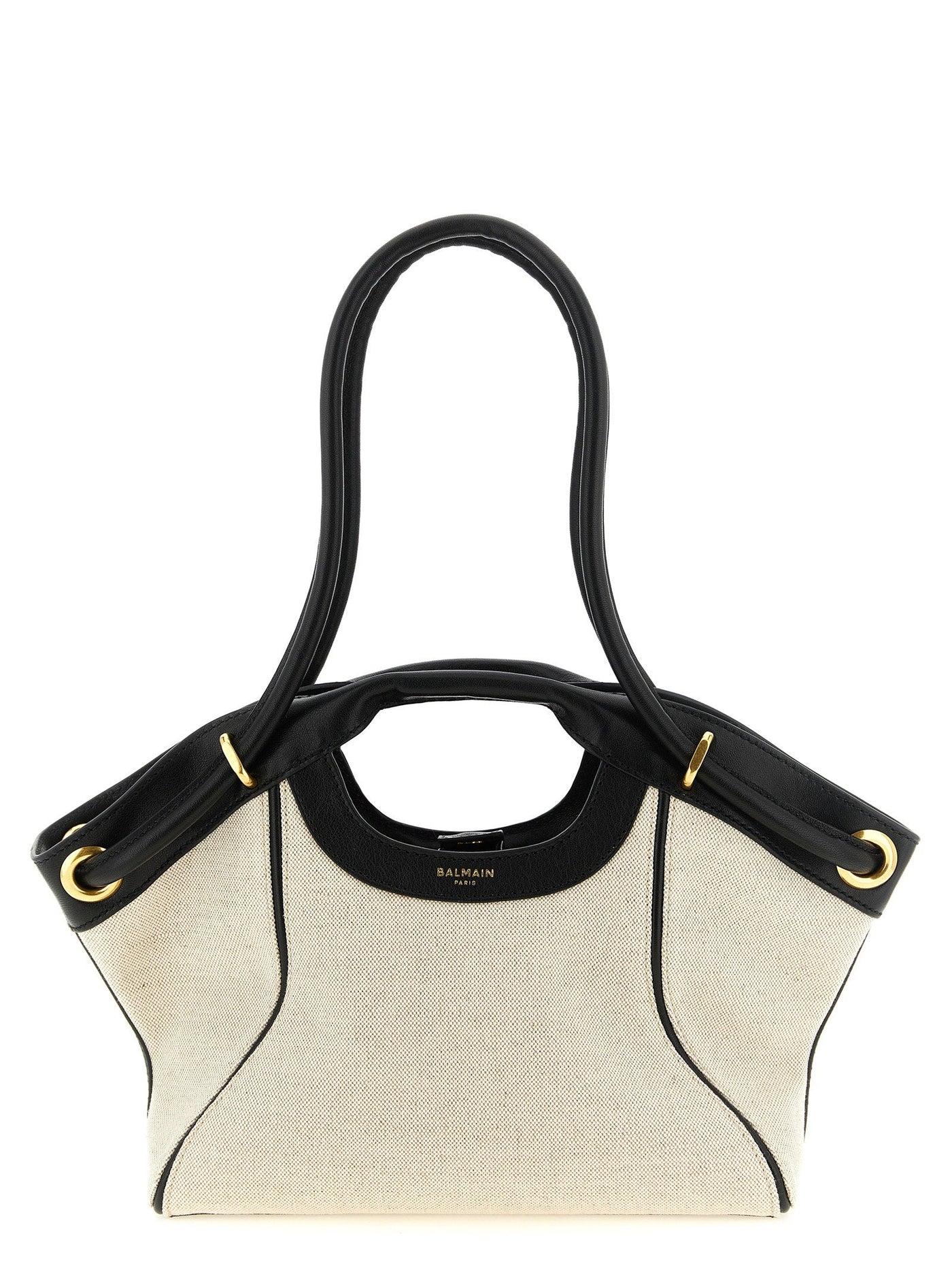 Balmain Paris Tote Bag — Multicolor Cotton And Linen Blend Canvas