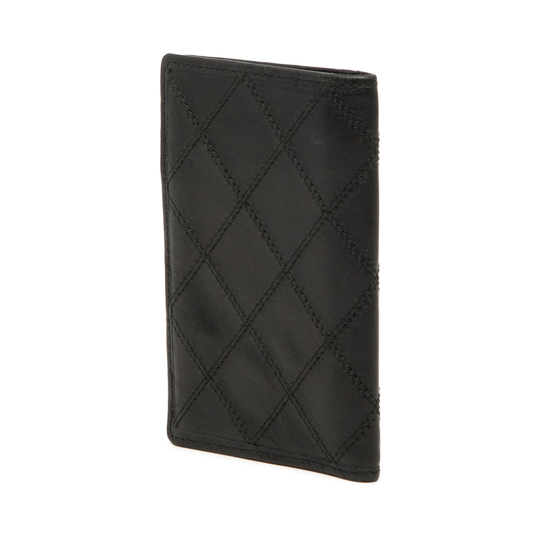 Quilted Lambskin Double Stitch Bifold Card Holder - Image 2