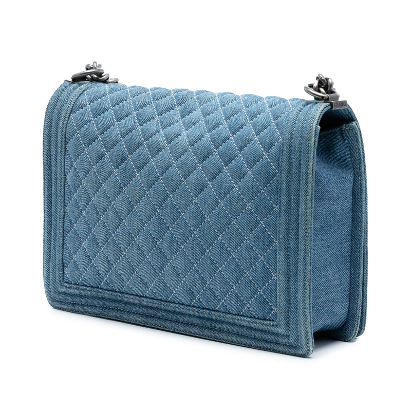 Large Quilted Denim Boy Flap - Image 2