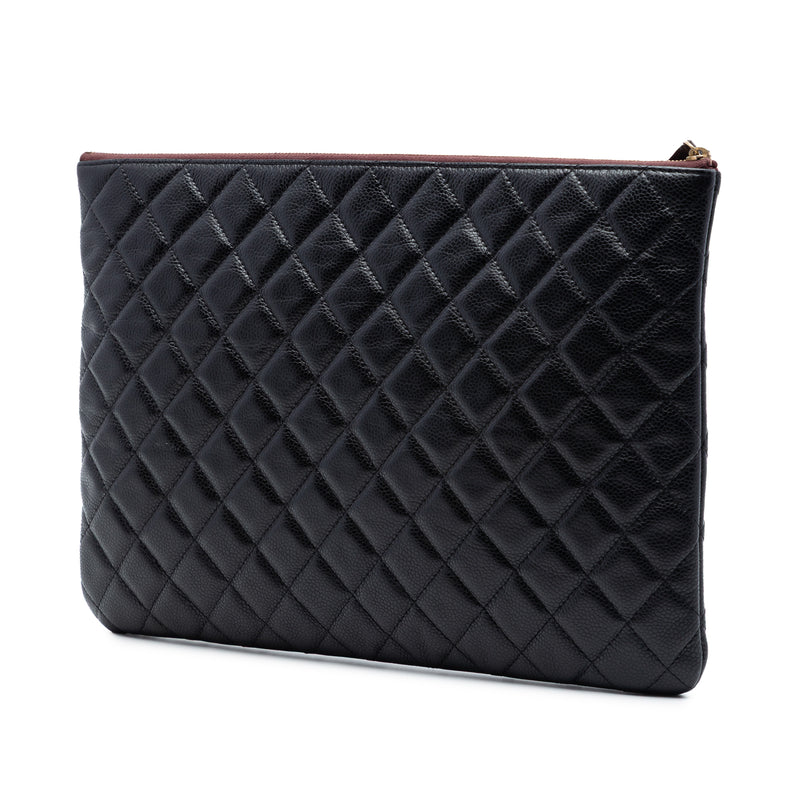 Large Quilted Stitched Calfskin Zip Pouch - Image 2