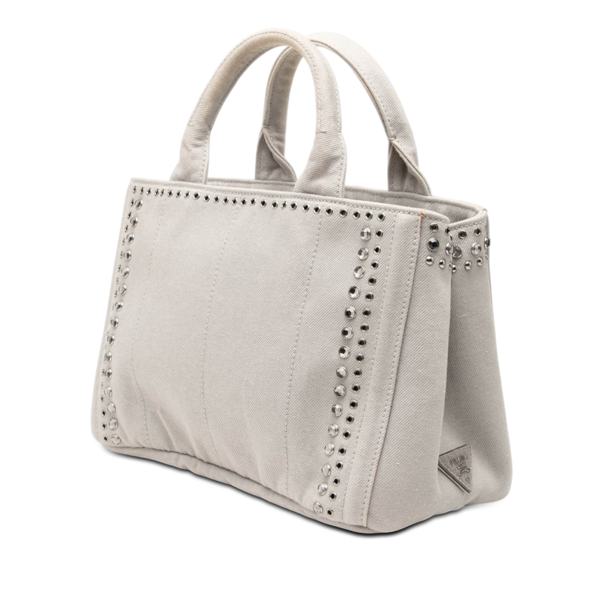 Small Denim Canapa Bijoux and Grommet Satchel - Image 2