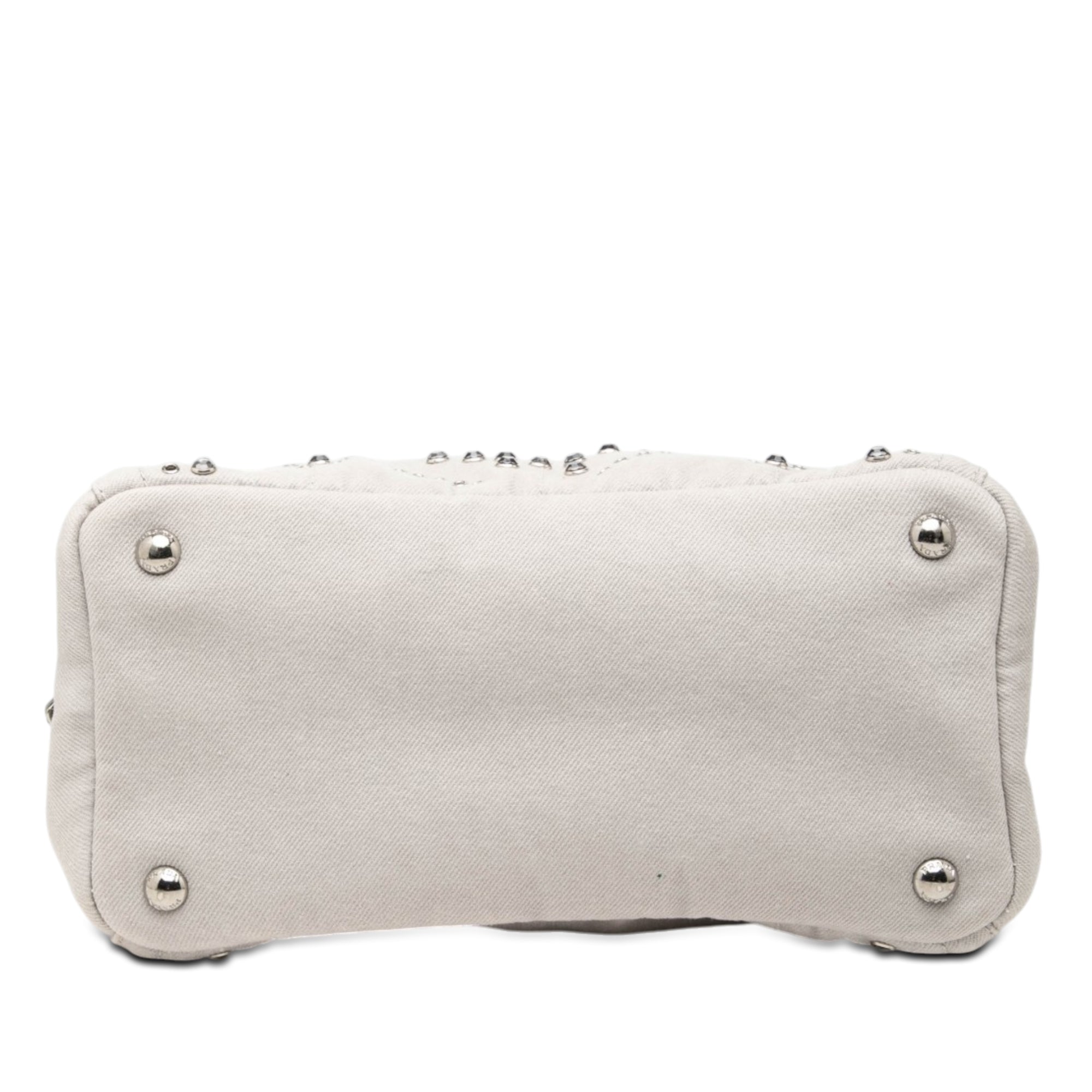 Small Denim Canapa Bijoux and Grommet Satchel - Image 3