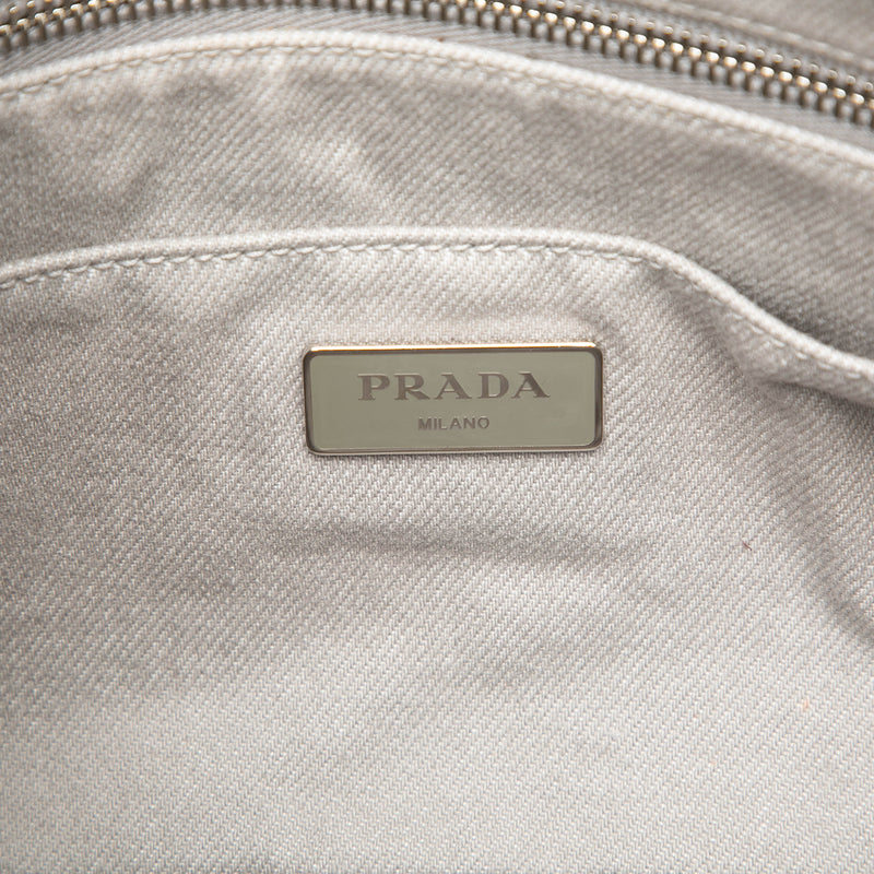 Small Denim Canapa Bijoux and Grommet Satchel - Image 5