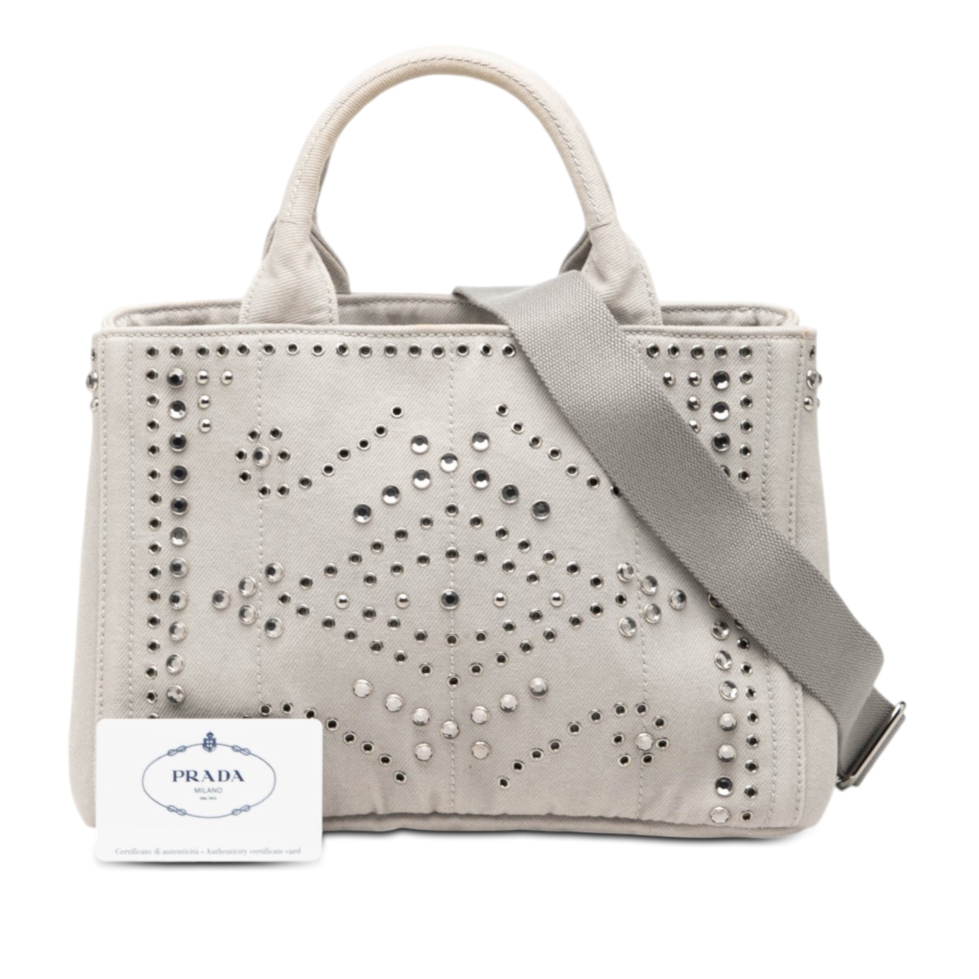 Small Denim Canapa Bijoux and Grommet Satchel - Image 7