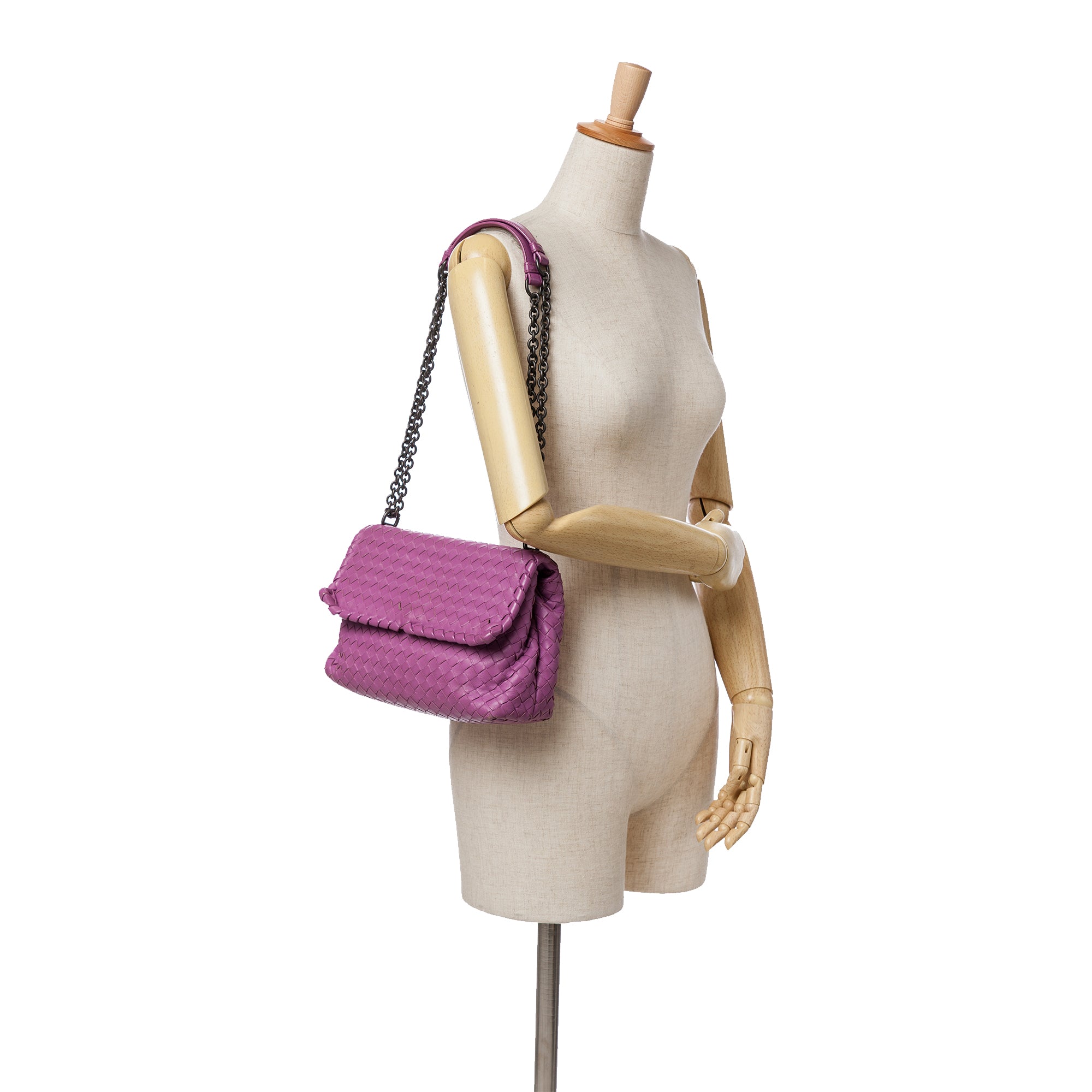 Small Nappa Intrecciato Olympia Shoulder Bag - Image 12