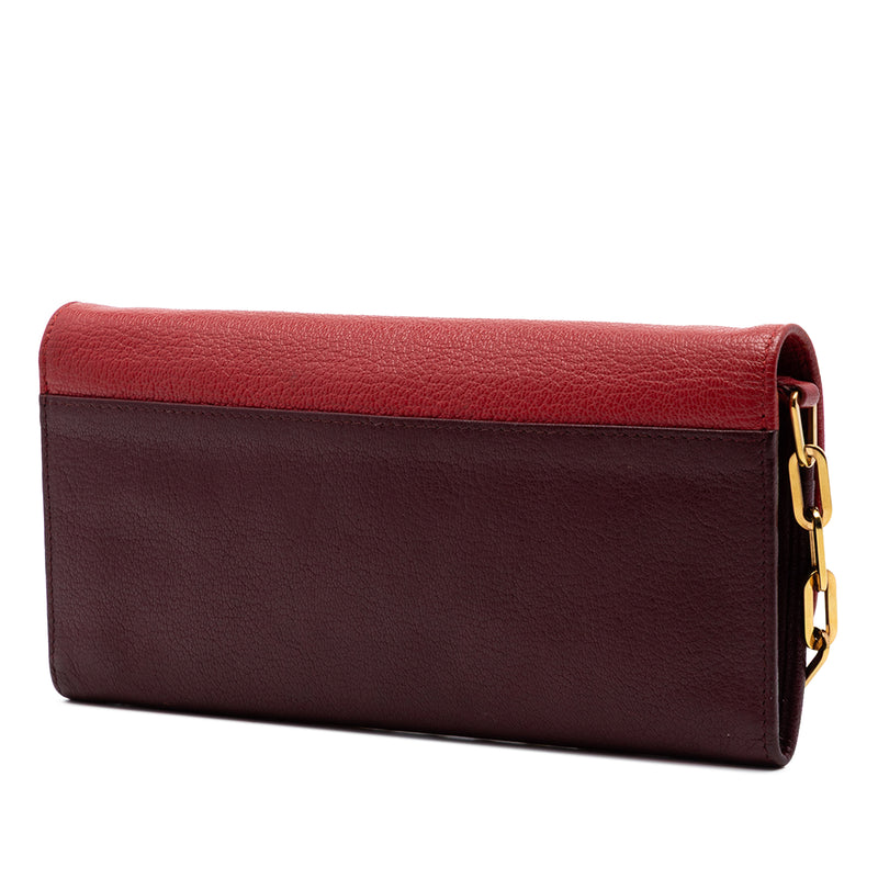 Bicolor Goatskin Madras Bow Wallet on Chain - Image 2