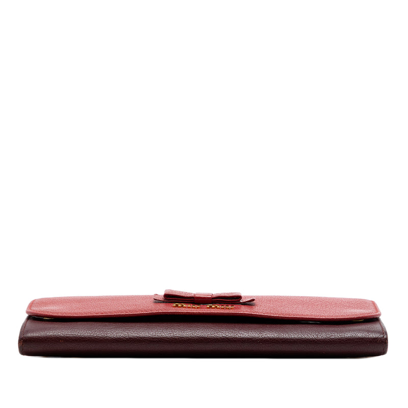 Bicolor Goatskin Madras Bow Wallet on Chain - Image 3