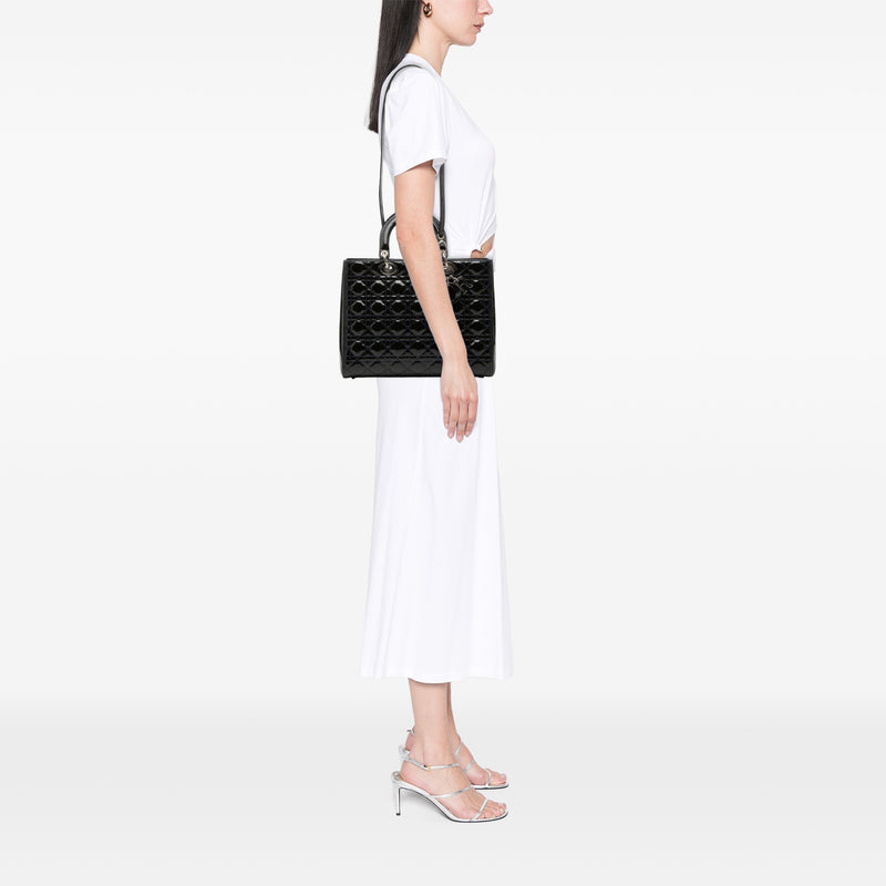 Large Patent Cannage Lady Dior - Image 7