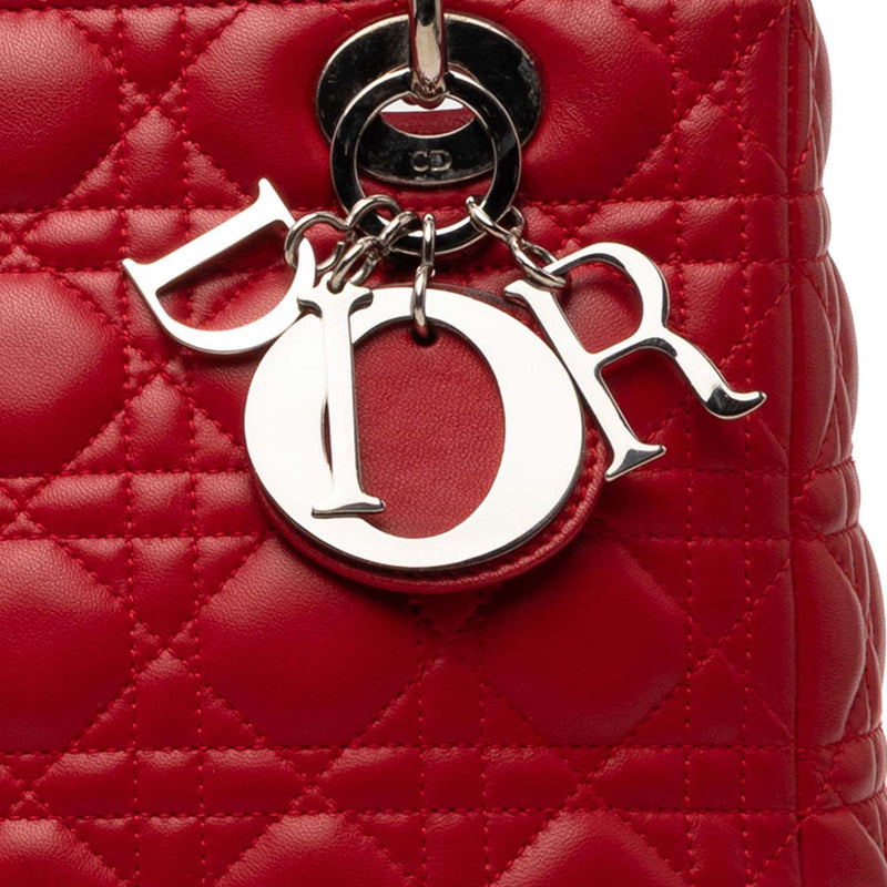 Medium Lambskin Cannage Lady Dior - Image 6