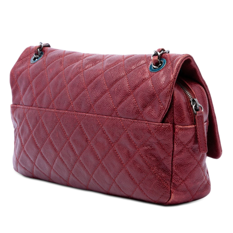 Jumbo Quilted Iridescent Caviar Easy Flap - Image 2