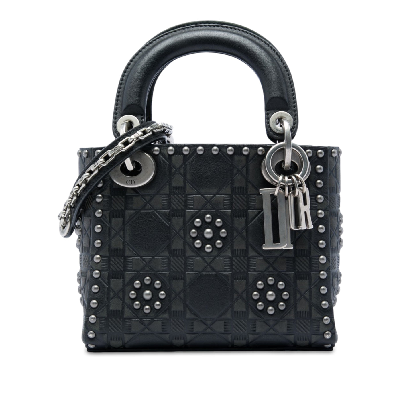 Mini Calfskin Cannage Studded Flower Lady Dior - Image 1