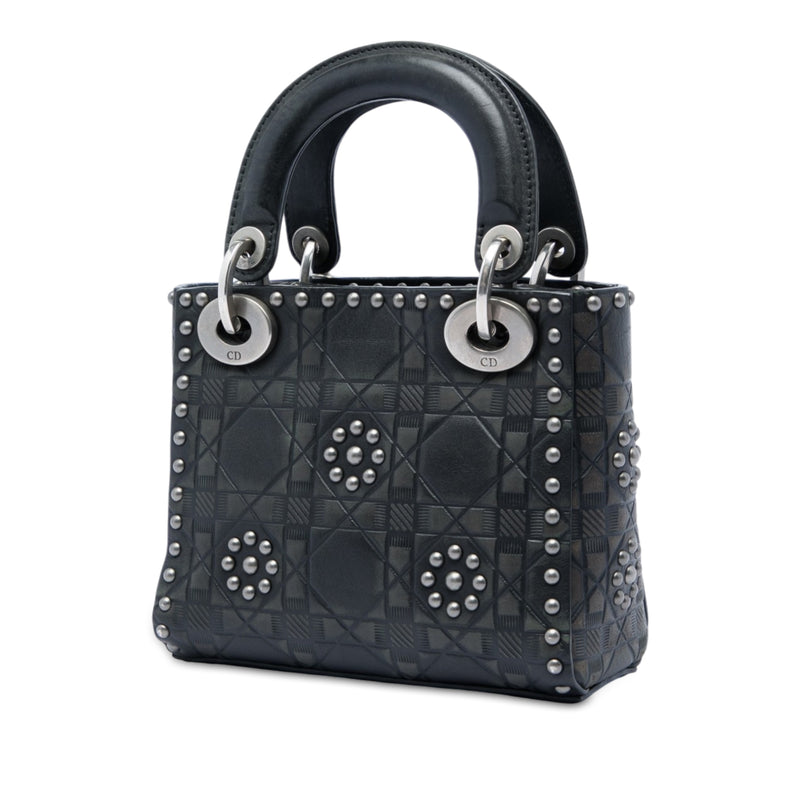 Mini Calfskin Cannage Studded Flower Lady Dior - Image 2