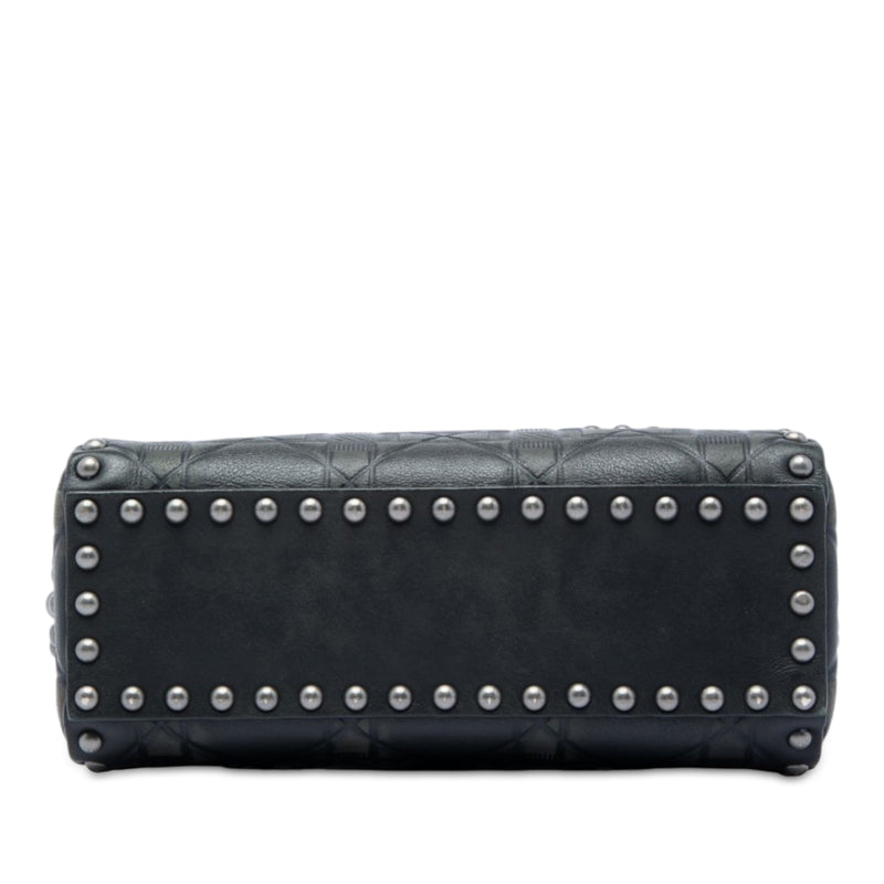 Mini Calfskin Cannage Studded Flower Lady Dior - Image 3