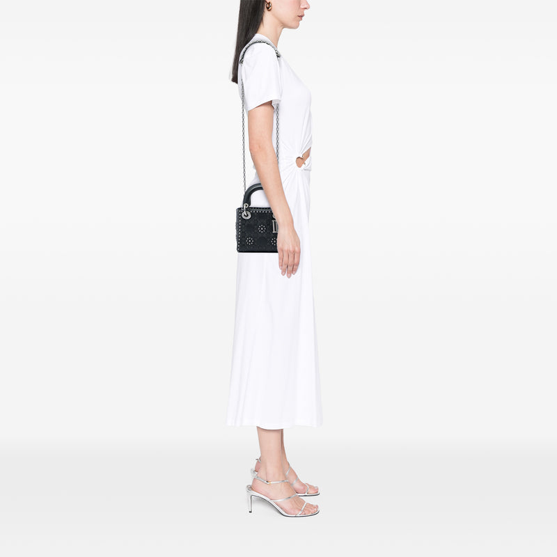 Mini Calfskin Cannage Studded Flower Lady Dior - Image 5