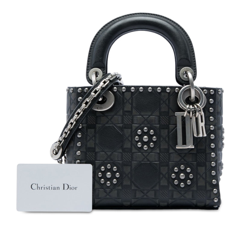 Mini Calfskin Cannage Studded Flower Lady Dior - Image 6