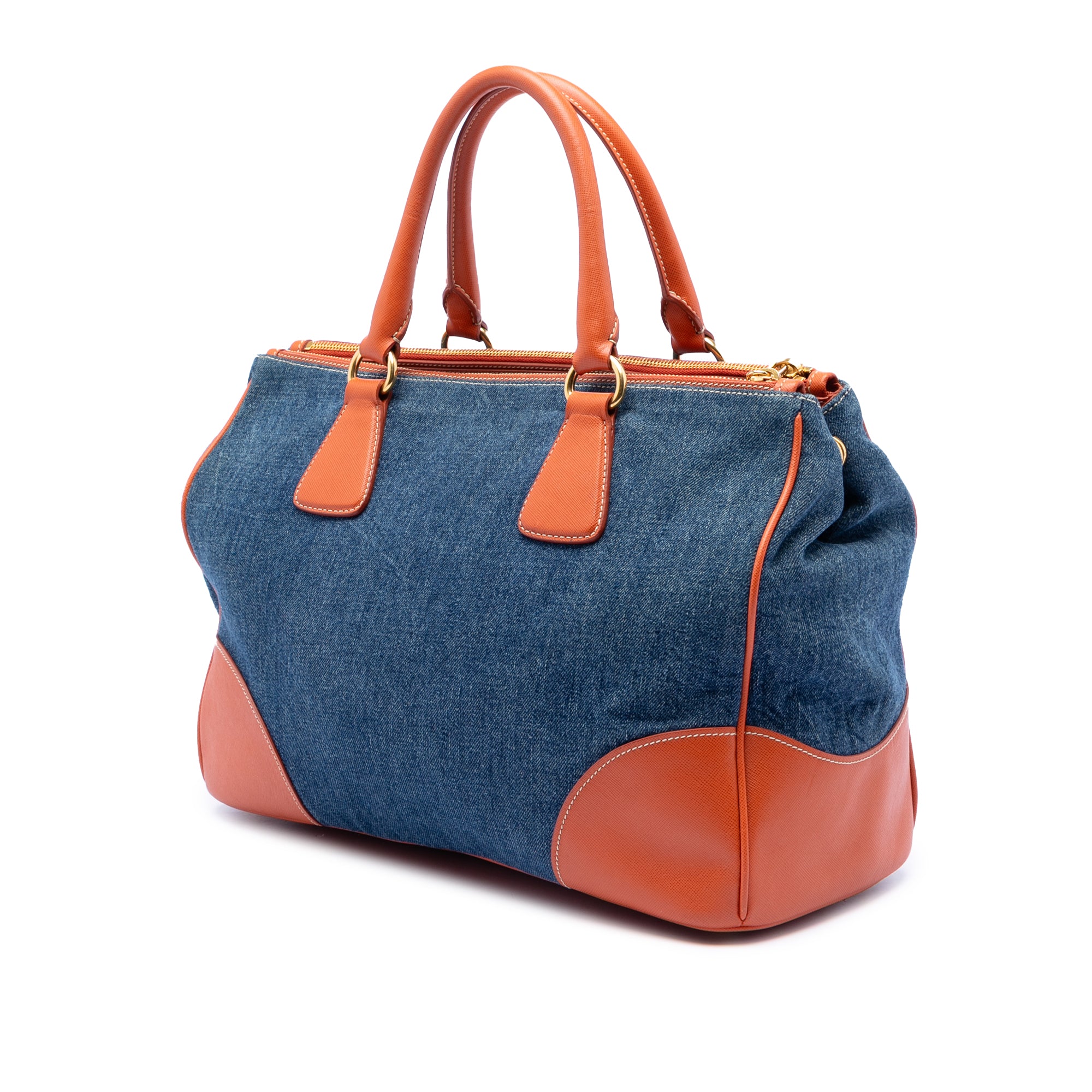 Saffiano Trimmed Denim Handbag - Image 2