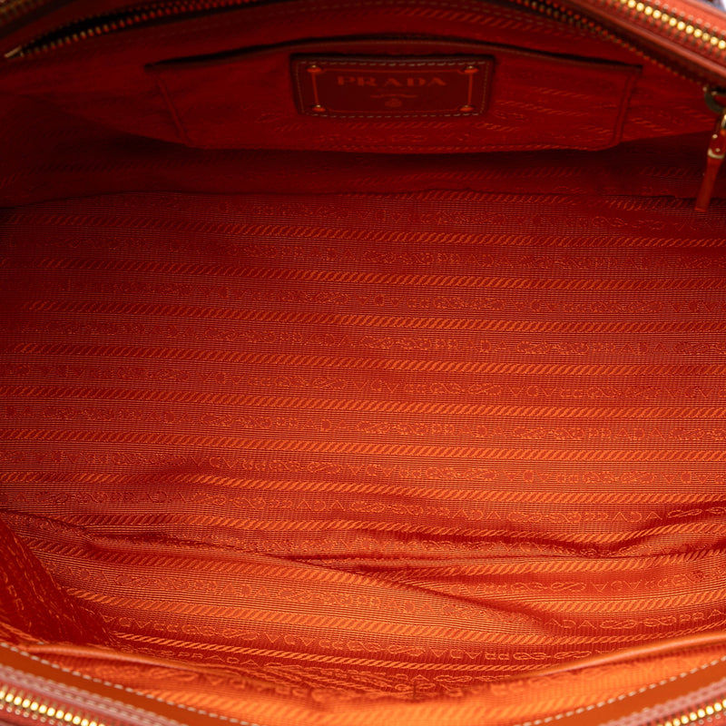 Saffiano Trimmed Denim Handbag - Image 4