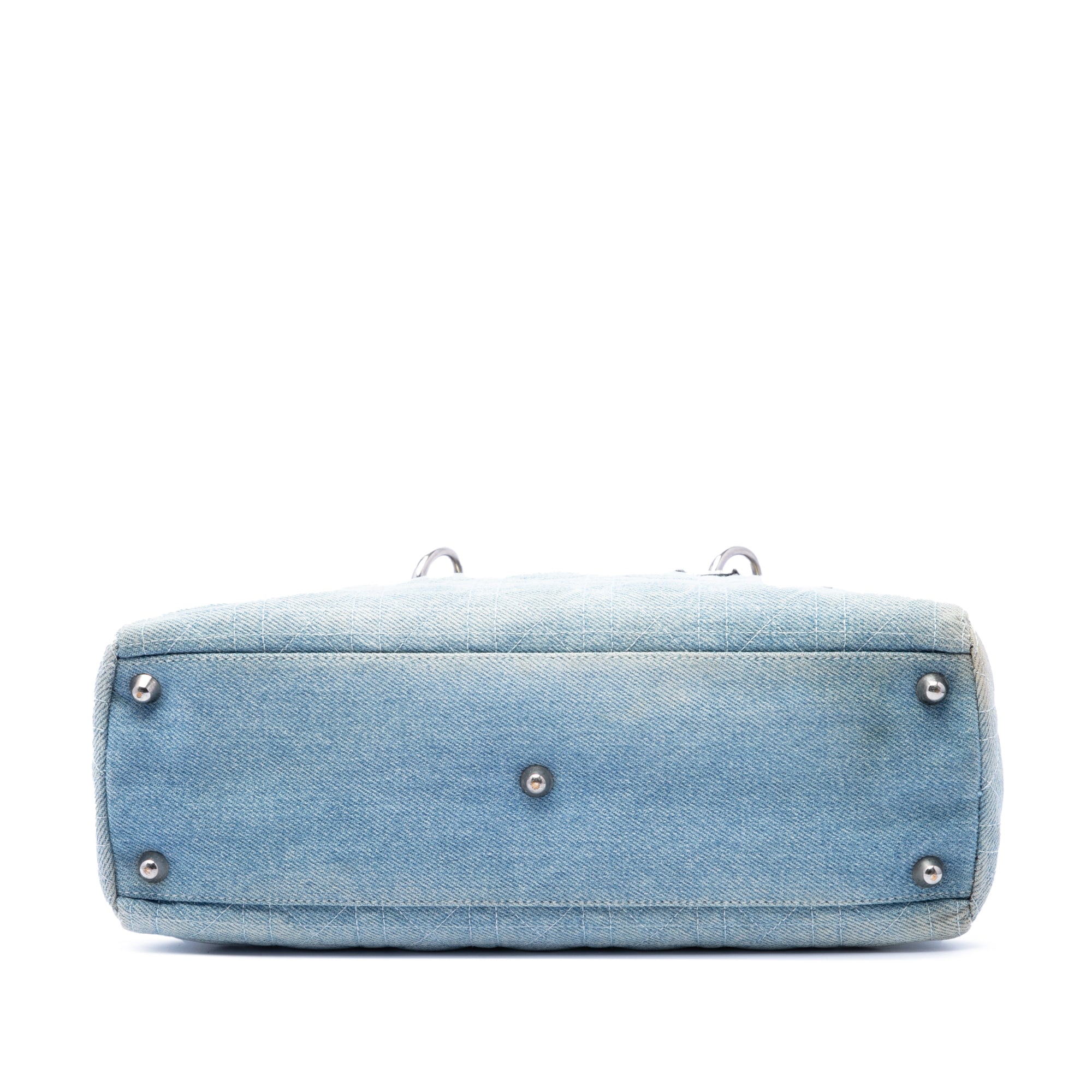 Large Denim Cannage Acrylic Handles Lady Dior - Image 3
