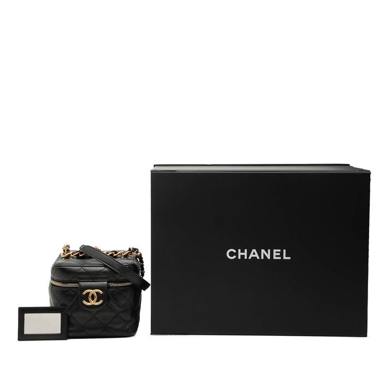 CC Quilted Calfskin Vanity Case with Chain - Image 8
