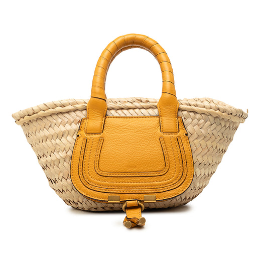 Mini Raffia Marcie Basket Satchel - Image 1