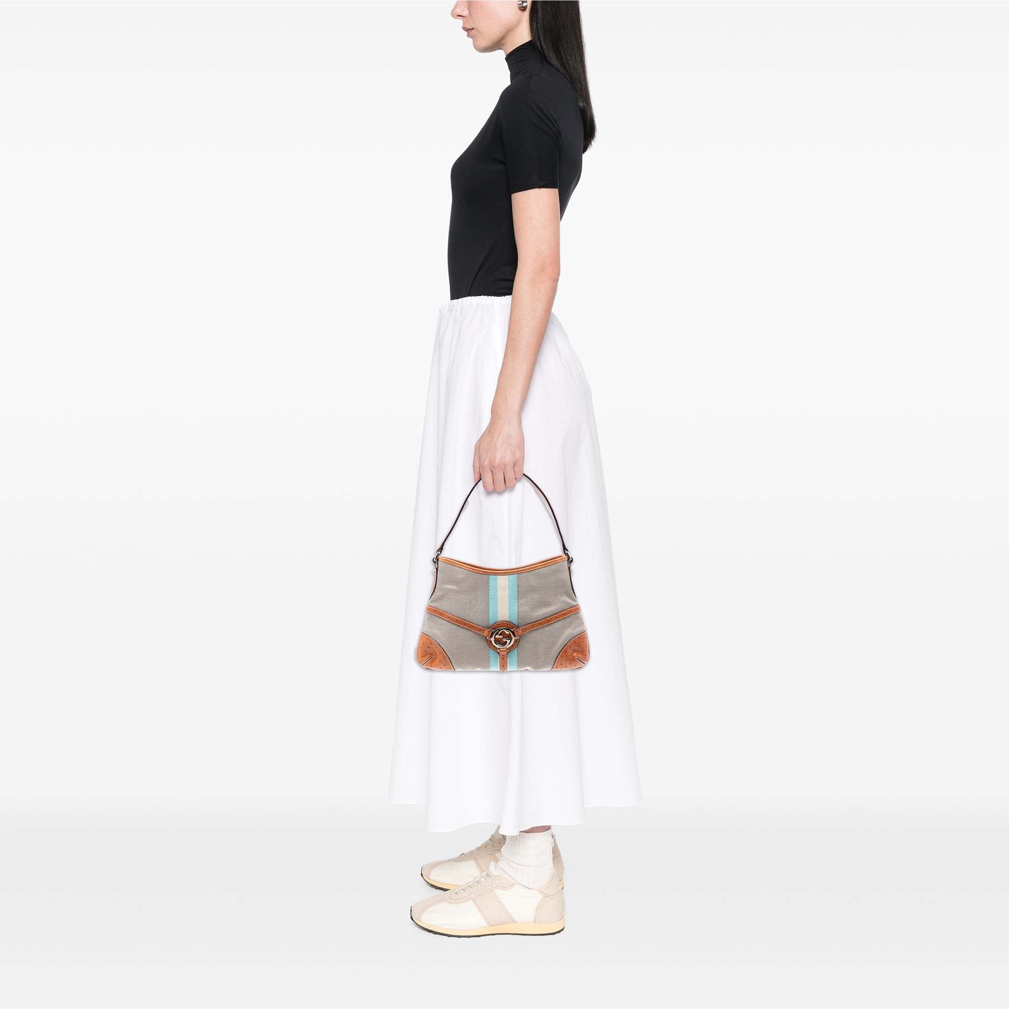 Canvas Web Reins Shoulder Bag - Image 7