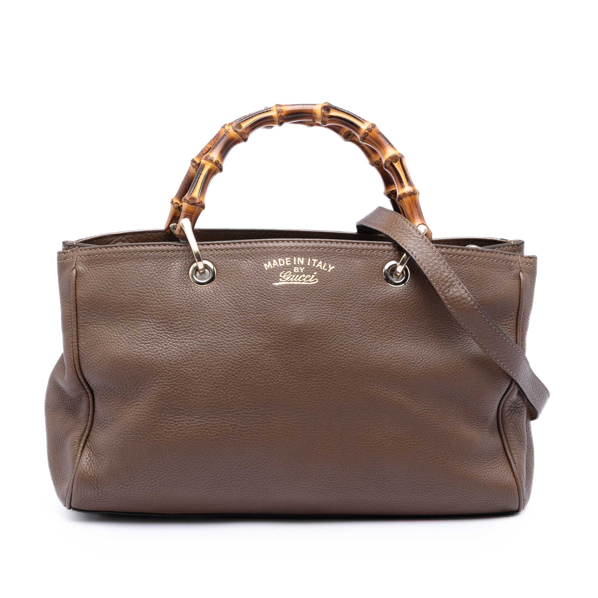 Medium Calfskin Bamboo Shopper Satchel - Image 1