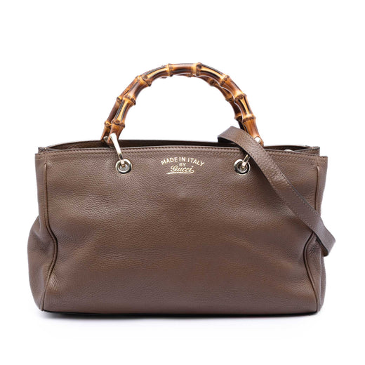 Medium Calfskin Bamboo Shopper Satchel - Image 1