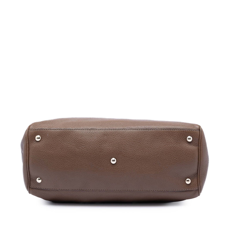 Medium Calfskin Bamboo Shopper Satchel - Image 3