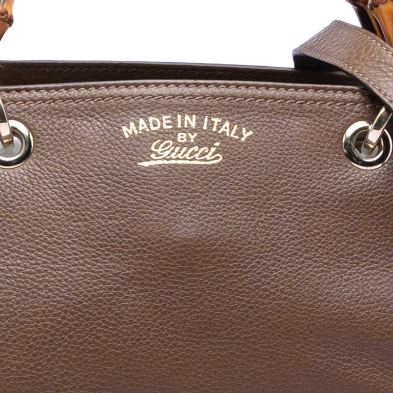 Medium Calfskin Bamboo Shopper Satchel - Image 7