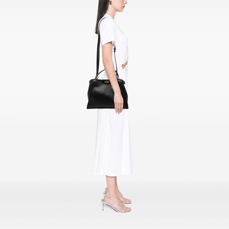 Medium Leather Selleria Peekaboo Iconic Satchel - Image 7