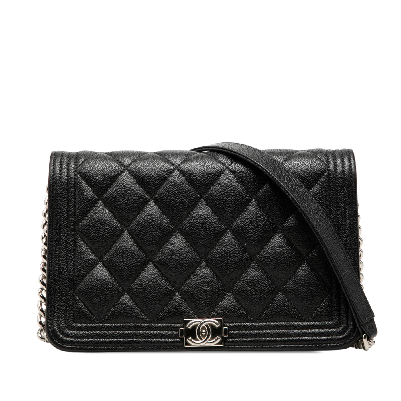 Mini Quilted Caviar Boy Wallet on Chain - Image 1