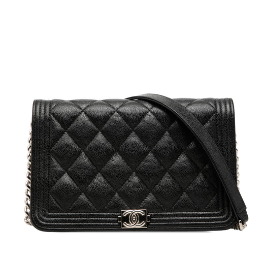 Mini Quilted Caviar Boy Wallet on Chain - Image 1