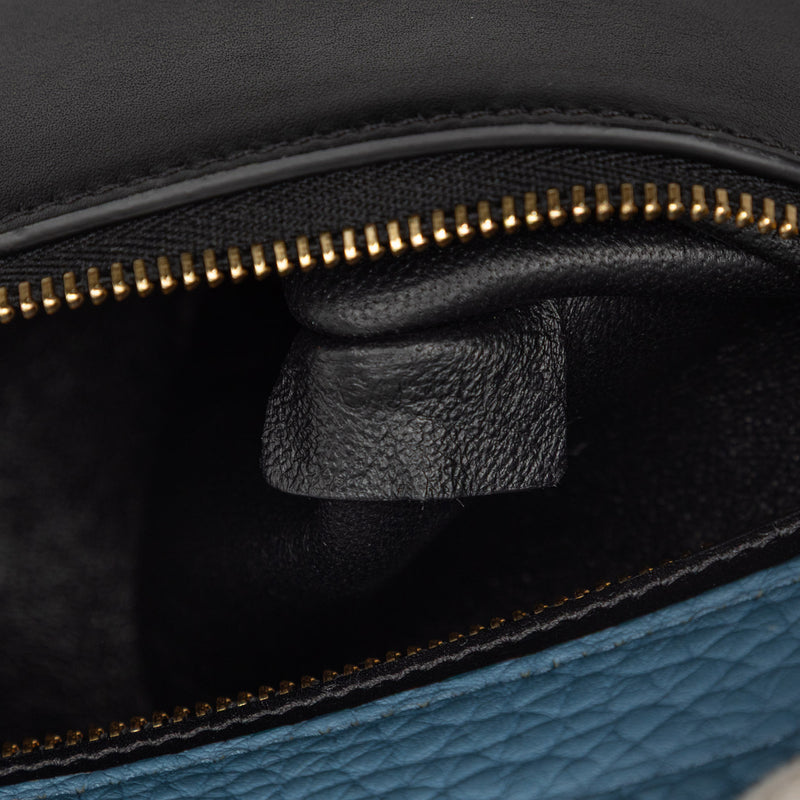 Small Tricolor Leather Trapeze Satchel - Image 6