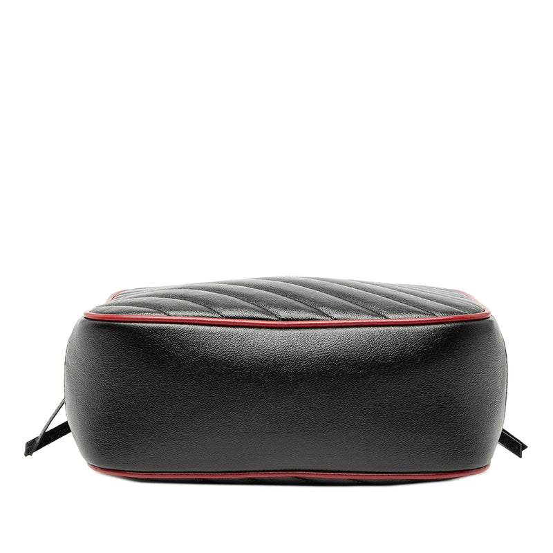 Small GG Marmont Matelasse Diagonal Leather Torchon Bamboo Satchel - Image 3