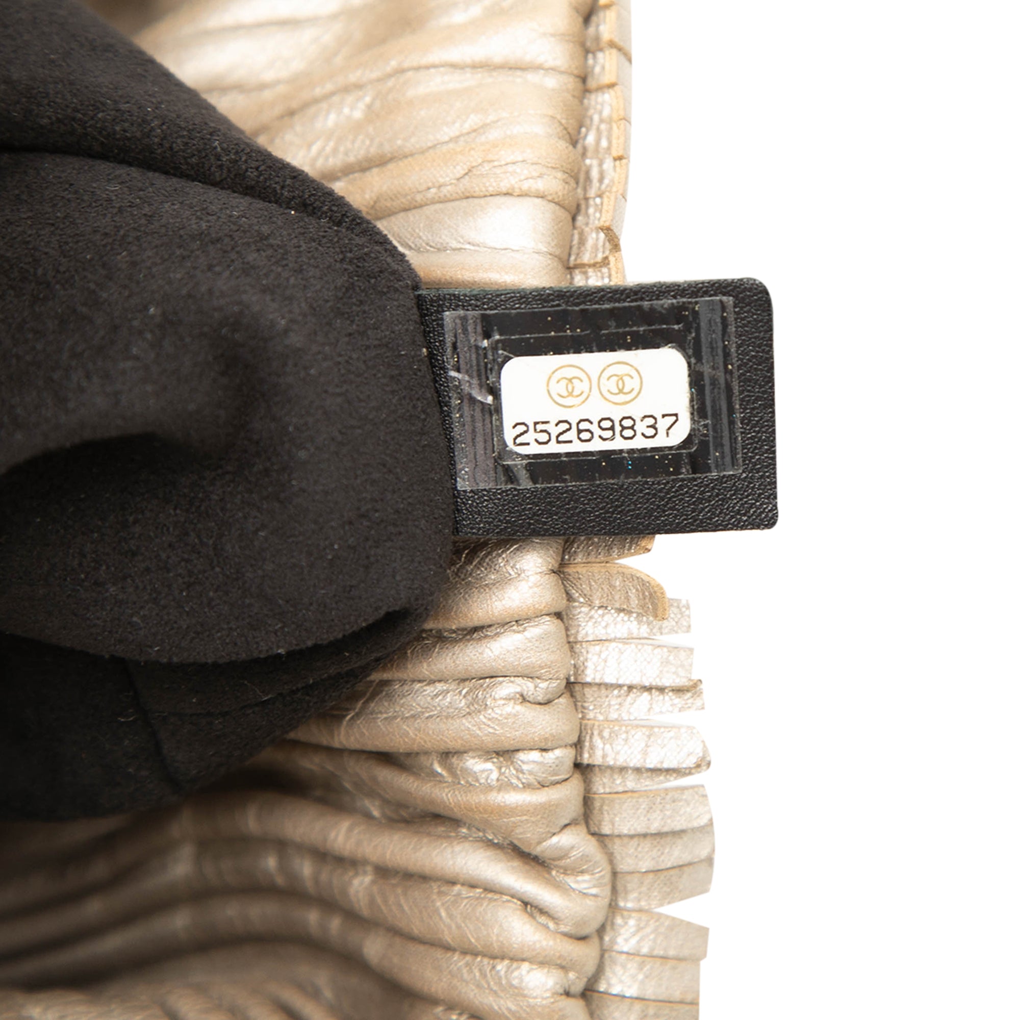 Small Metallic Calfskin Coco Pleats Drawstring Backpack - Image 6