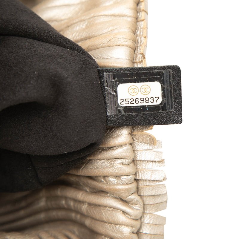 Small Metallic Calfskin Coco Pleats Drawstring Backpack - Image 6